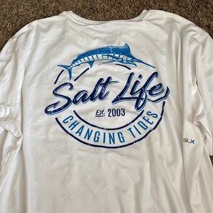 Salt life white fishing shirt
